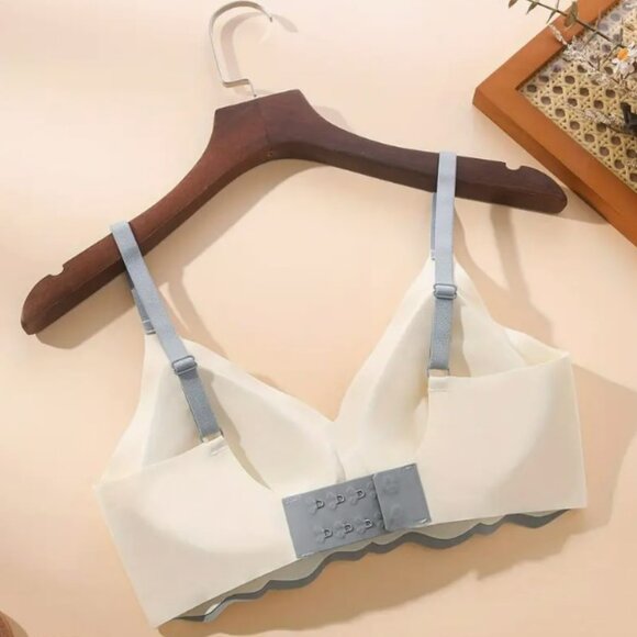 Seamless & Thin Bra, Medium Stretch Bra - blue and white "XL" - Picture 2 of 2